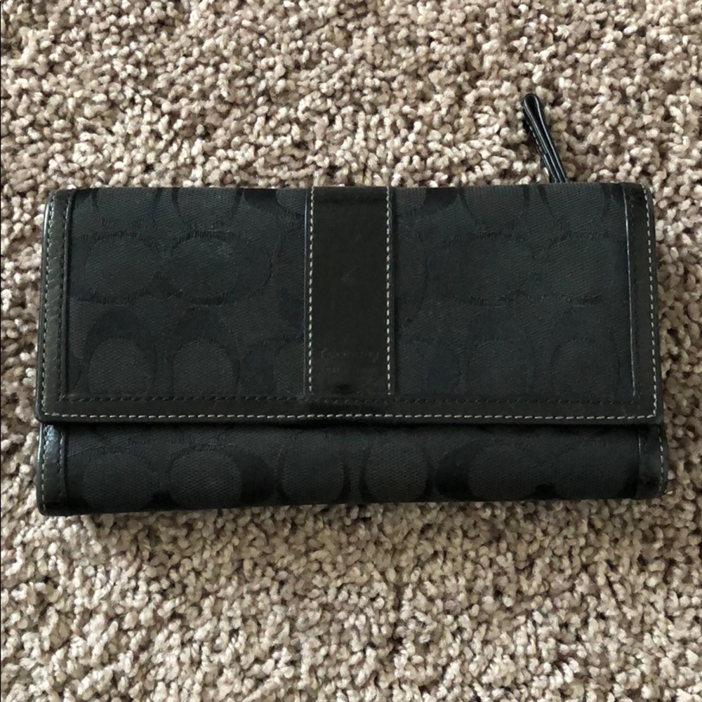 Coach large black envelope wallet
